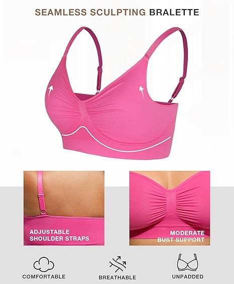 Womens Wireless Sculpt Bra Comfort Bralettes No Underwire Unlined Cami Bra