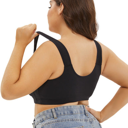 New Flexible Fit Front Snap Bra Black