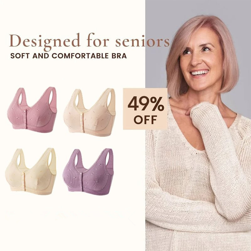 Design for Senior Front Closure Cotton Bra