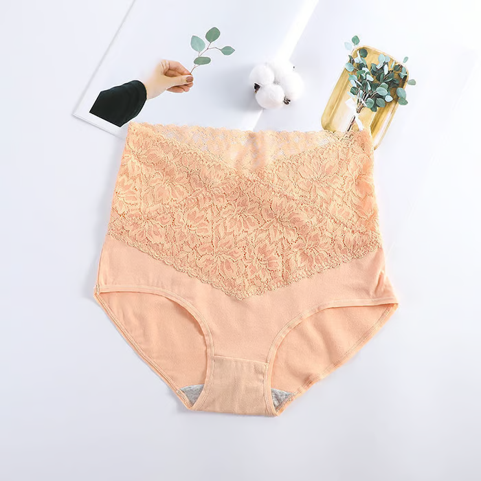 ⏰ Cotton Lace High Waist Body Shaper Moisture Absorbent Antibacterial Underwear🔥