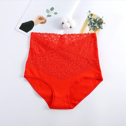 ⏰ Cotton Lace High Waist Body Shaper Moisture Absorbent Antibacterial Underwear🔥