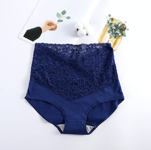 ⏰ Cotton Lace High Waist Body Shaper Moisture Absorbent Antibacterial Underwear🔥