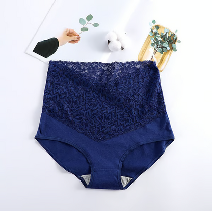 ⏰ Cotton Lace High Waist Body Shaper Moisture Absorbent Antibacterial Underwear🔥