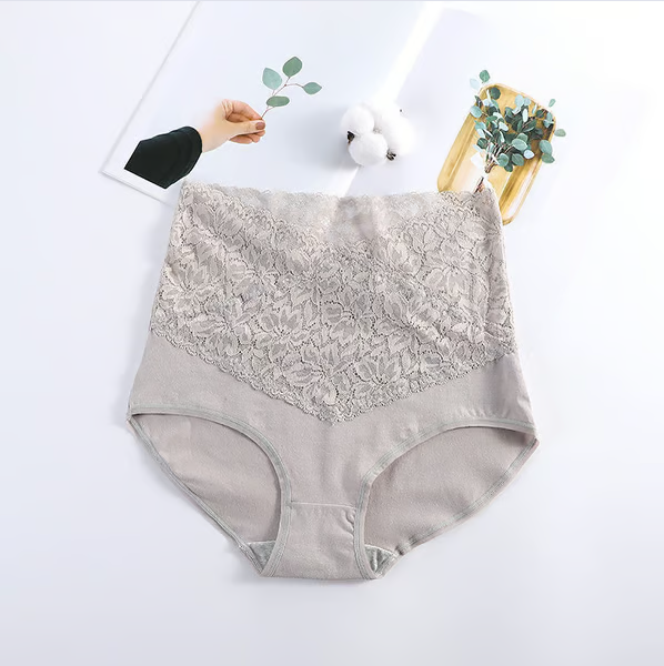 ⏰ Cotton Lace High Waist Body Shaper Moisture Absorbent Antibacterial Underwear🔥