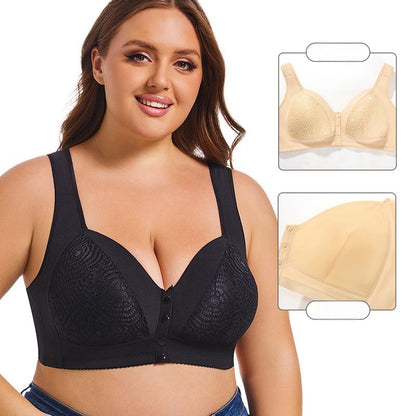 2025 PLUS SIZE BRA COMFORTABLE FRONT BUTTON BRA