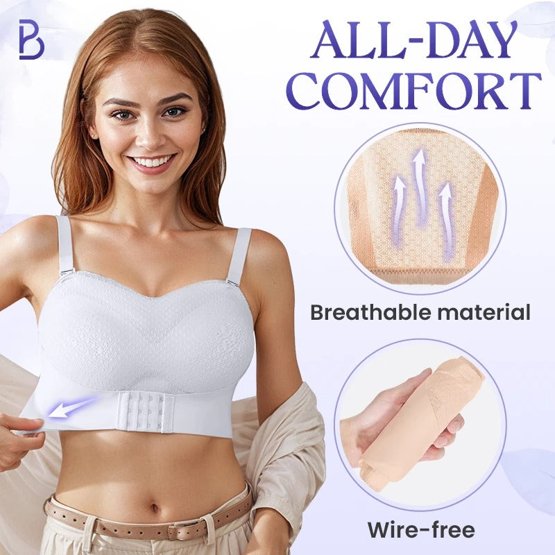 Breathable Non Slip Strapless Front Buckle Push Up Bra