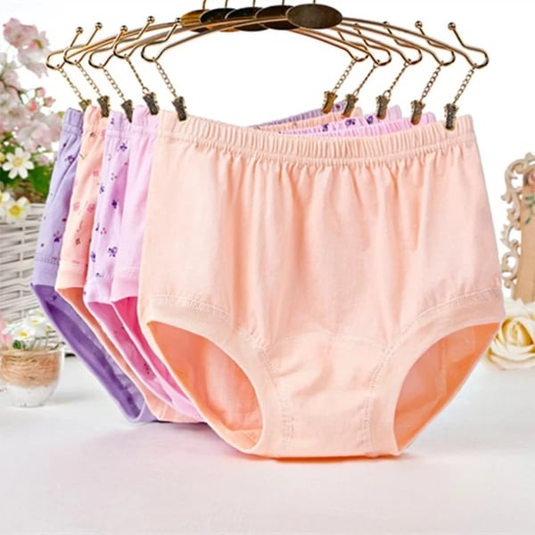 New High-Waist Ladies Cotton Panties Plus Sizes