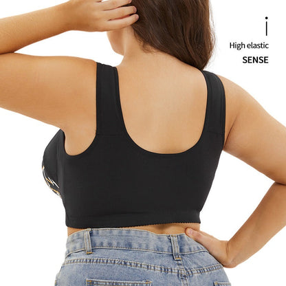 Flexible Fit Front Snap Bra Black