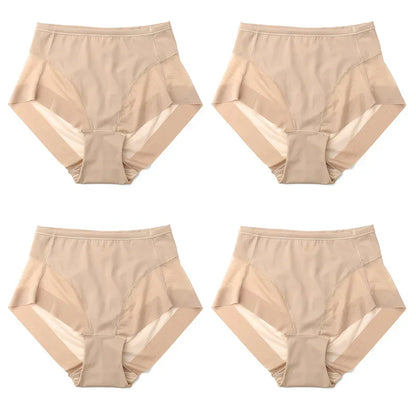 High Waist Ice Silk Seamless Shaping Briefs