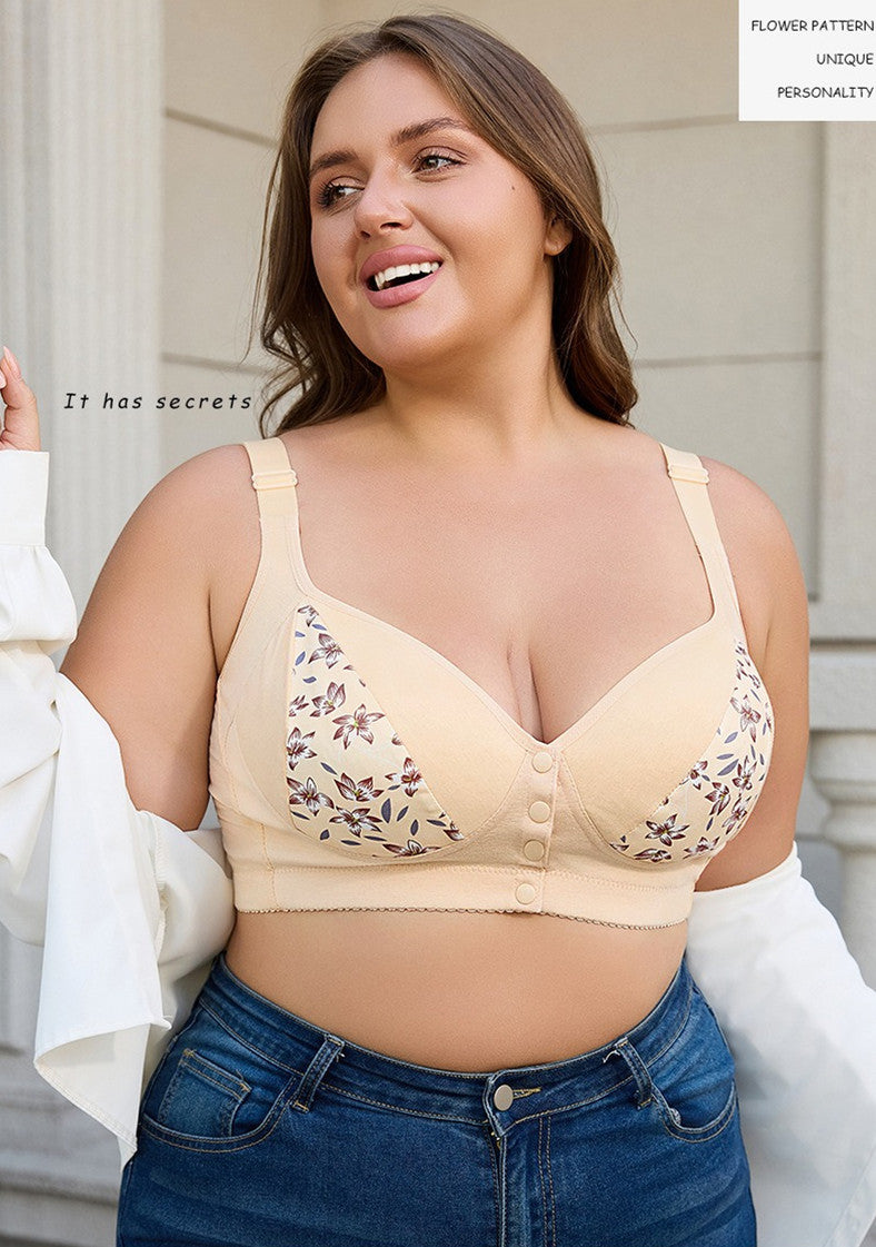 New COMFORTABLE FRONT BUTTON BRA Beige