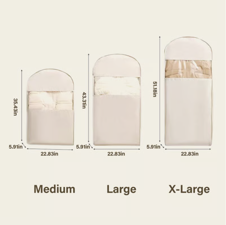 🔥2025 Space Saving Hanging Garment Bag with Self Compression Zipper