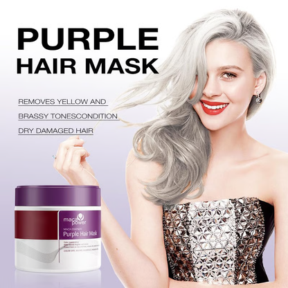 maca power Purple Hair Mask Professional Neutralizes Brass & Yellow Tones For Blonde Silver Gray Highlighted Hair